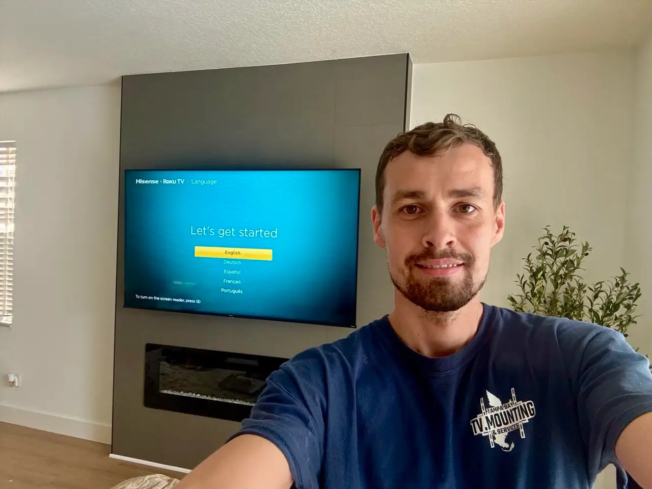 Professional TV installation near Land o Lakes living room with hidden wires