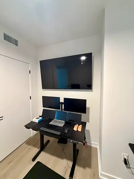 Office TV mounting project in Tampa